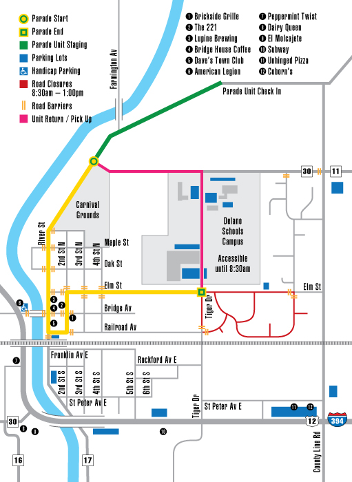 4th of July Parade Map